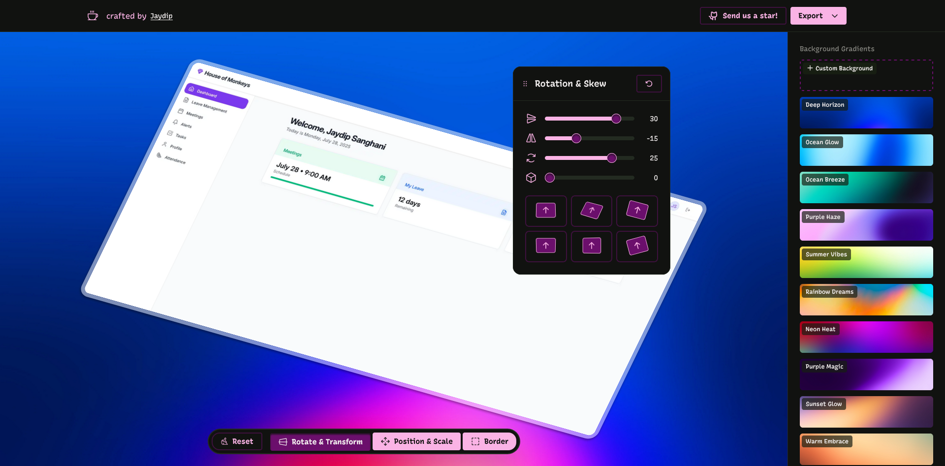 Redesigned moocup app screenshot in plum palette