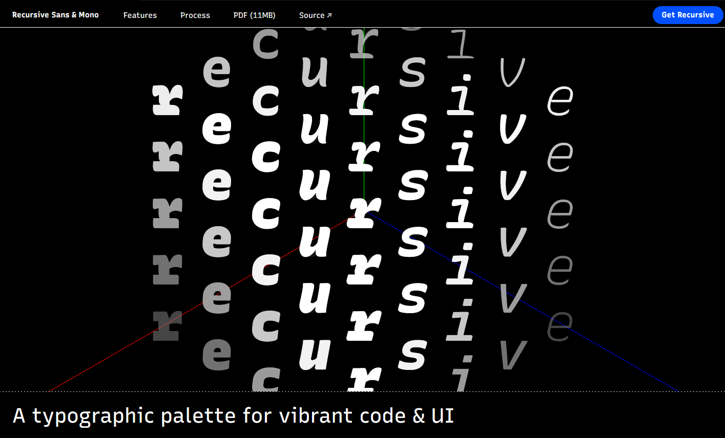 Recursive font letters as 3d cube